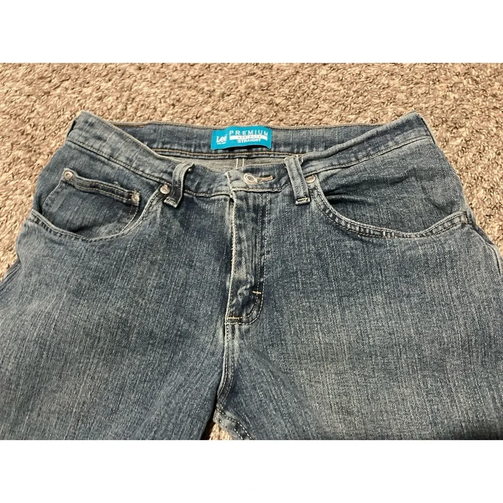 Lee Premium Select Straight Jeans Boys Size 18 R M Wash Blue Denim 31x31